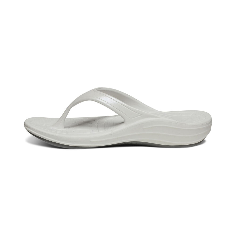 Aetrex Women's Fiji Orthotic Flip Flops - White | USA RIREUHC